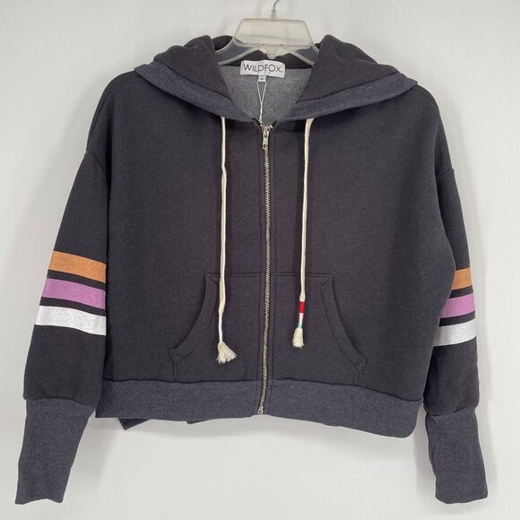 Wildfox Womens Lucid Dreamer Full Zip Front Theo Hoodie Gray Size Medium NWT‎ - Picture 4 of 9